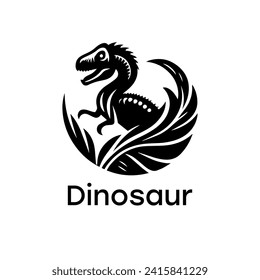 Dinosaurier-Logo, schlichte Eleganz und Sauberkeit