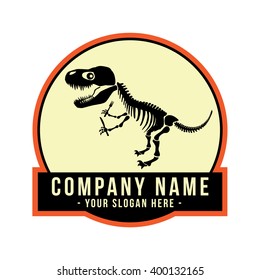 Dinosaur logo. Skeleton vector and illustrations/