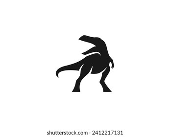 dinosaur logo vector illustration. dino t-rex silhouette icon