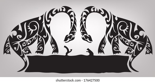 dinosaur logo,tattoo.vector