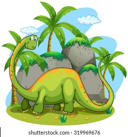 Dinosaur with long neck illustration