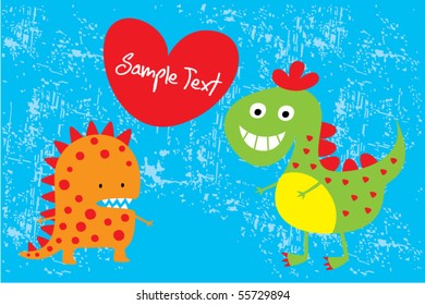 dinosaur love couple