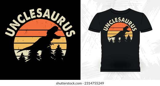 Dinosaur Lover Funny Grandpa Retro Vintage Father's Day T-shirt Design