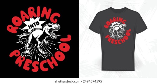 Dinosaur Lover Funny Vintage Back To School T-shirt Design 