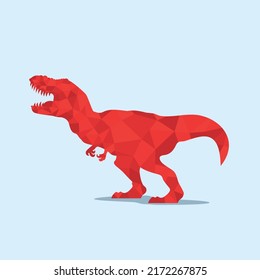 Dinosaur Low Poly Logo Icon Symbol. Tyrannosaurus rex low poly style