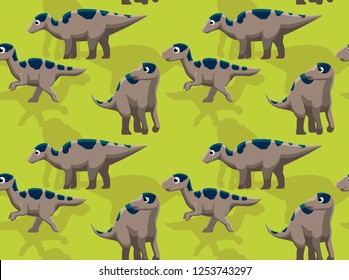 Dinosaur Maiasaura Cartoon Background Seamless Wallpaper