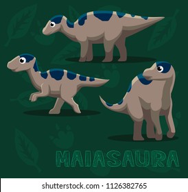 Dinosaur Maiasaura Cartoon Vector Illustration