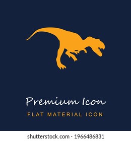 Dinosaur Mapusaurus Shape premium material ui ux isolated vector icon in navy blue and orange colors