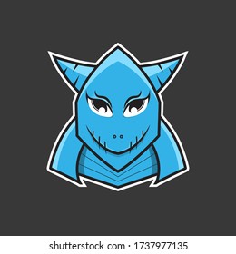 Dinosaur Mascot Cartoon Head. for Sticker, Team, Esport, Print, merchandise