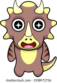 dinosaur mascot character triceratops cartoon graphic illustration design