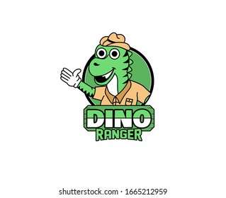 Dinosaur mascot  Esports gaming logo animals with shooter