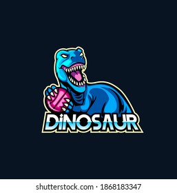 Dinosaur mascot logo icon design