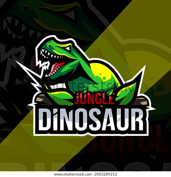 Dinosaur Mascot Logo Template Design Stock Vector (Royalty Free ...