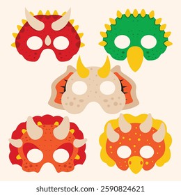 Dinosaur Mask Cartoon Icon Illustration