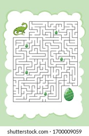 Dinosaur Mazes For Kids. Maze Games Worksheet For Children. Worksheet For Education.Games For Homeschooling.
