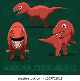 Dinosaur Megalosauras Cartoon Vector Illustration