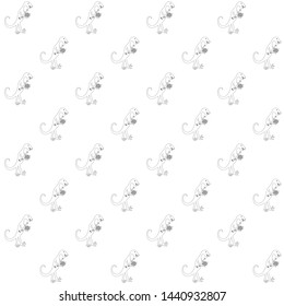 Dinosaur monochrome seamless pattern design element stock vector illustration for web, for print, for fabric print