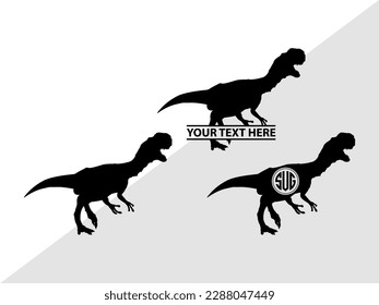 Dinosaur Monogram Vector Illustration Silhouette