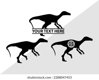 Dinosaur Monogram Vector Illustration Silhouette