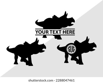 Dinosaur Monogram Vector Illustration Silhouette svg
