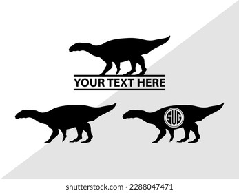Dinosaur Monogram Vector Illustration Silhouette