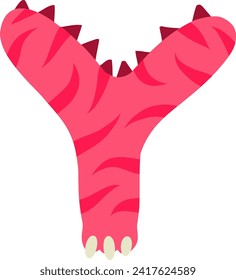 Dinosaur Monster Letter Alphabet Vector Element