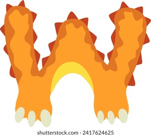 Dinosaur Monster Letter Alphabet Vector Element