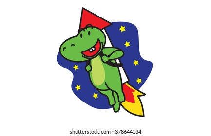 Dinosaur to the moon
