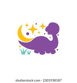 dinosaur moon logo simple cute