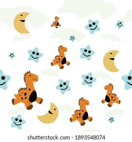 dinosaur moon and star seamless pattern perfect for backdrop for toddler's birthday