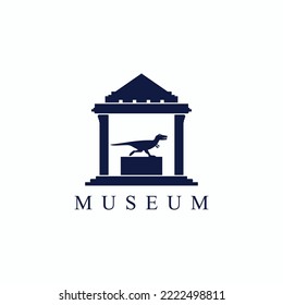 Dinosaur museum logo icon sign symbol design vector illustration template. Isolated object on background