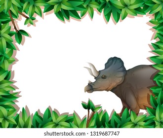 Dinosaur in nature frame  illustration