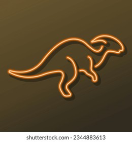 dinosaur neon sign, modern glowing banner design, colorful modern design trend on black background. Vector illustration.