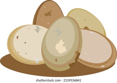 Dinosaur nest with eggs. Vector illustration