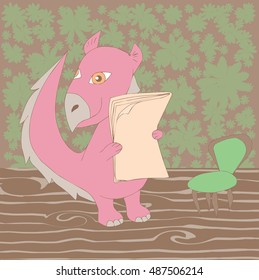 dinosaur with newspaper