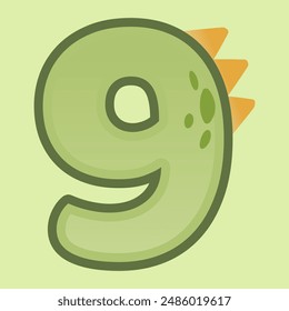 Dinosaur Number Sign Birthday Green