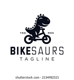 Dinosaur on Bicycle logo stock vector Illustration of crocodile tshirt other. Jurassic Bike Logo black silhouette