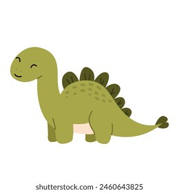  dinosaur on white background. Vector illustration in flat style. 