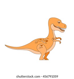 Dinosaur on a white background. Vector illustration.