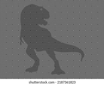 Dinosaur optical illusion silhouette in halftone lines (raw silhouette invisible at bottom right of file).