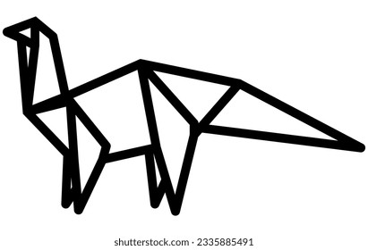 Dinosaur origami icon for web