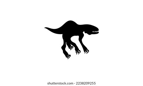 Dinosaur, original high quality black silhouette profile