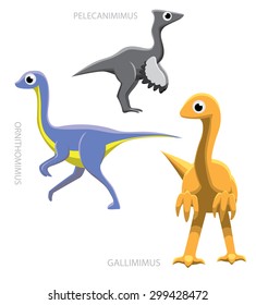 Dinosaur Ornithomimids Vector Illustration