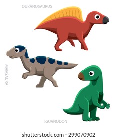 Dinosaur Ornithopods Vector Illustration