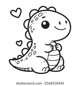 Dinosaur outline art illustration for coloring page