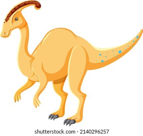 A dinosaur parasaurolophus on white background illustration