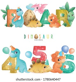 
dinosaur party collection logo labels