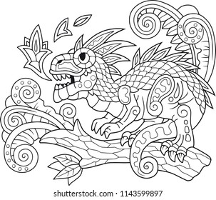 dinosaur pattern, funny design illustration, outline drawing, coloring book