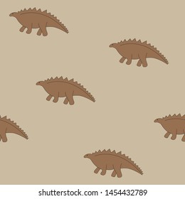 Dinosaur pattern on beige background