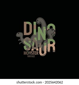 dinosaur pattern Original design label  with t-rex  Vector  for vintage How to monster print camouflage illustration color black  Background.